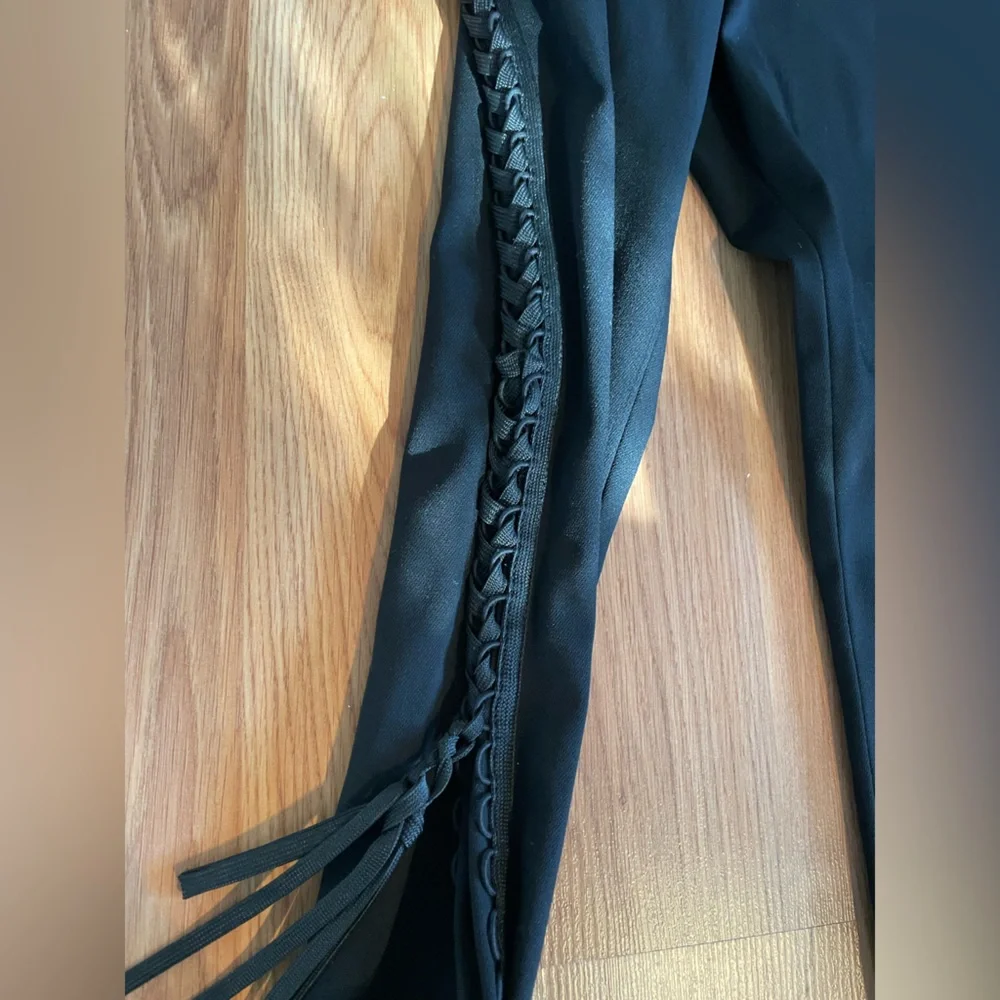 Dior Y2K Black Side Tie/Braid Pants - Picture 2 of 3